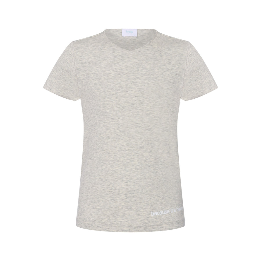LIght Grey Cotton Unisex short sleeve kids Tee