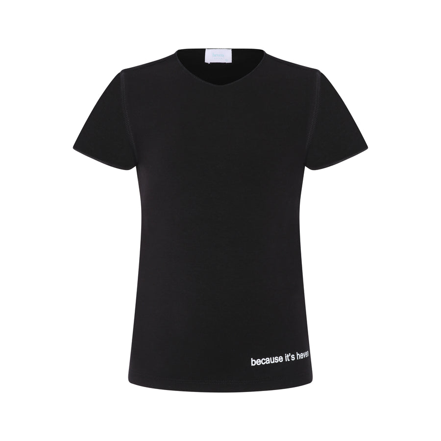 Black Cotton Unisex short sleeve kids Tee