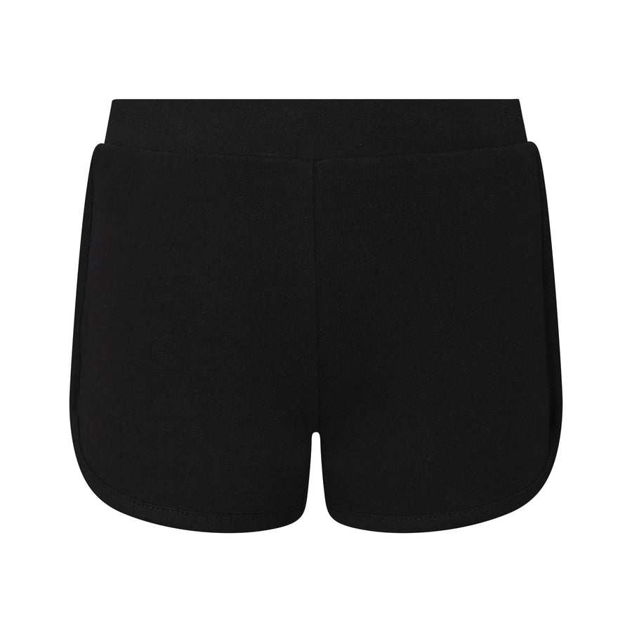 kids black cotton track shorts