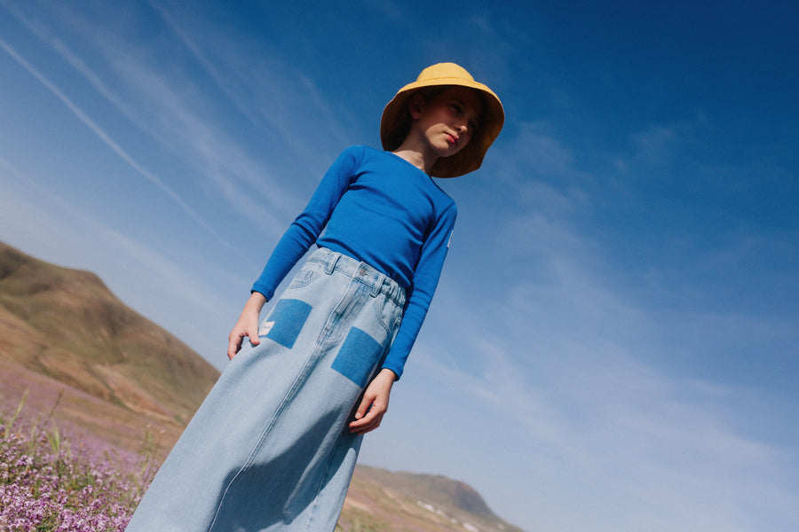 Pocket Print Denim Maxi