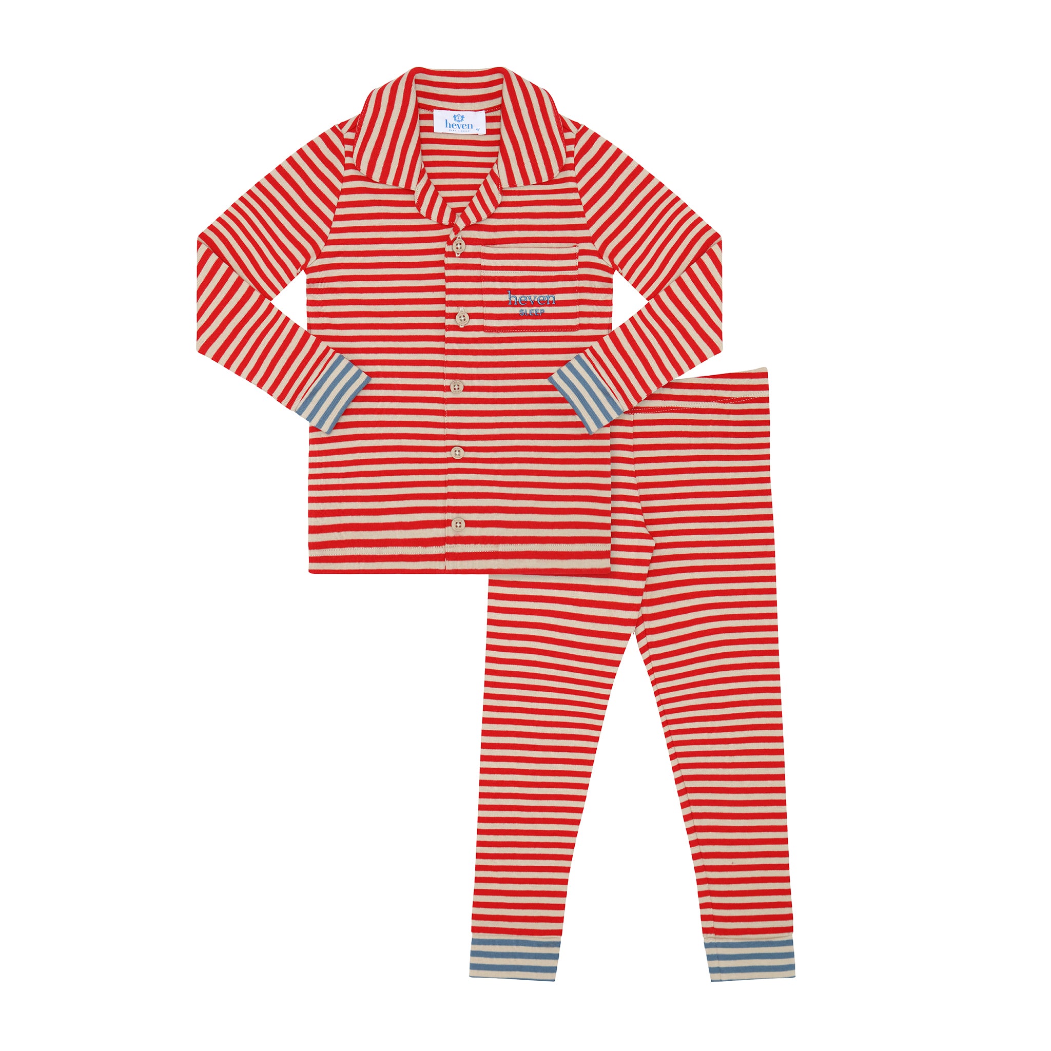 Red Heven Striped Lounge Pajamas.