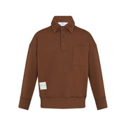 Brown pullover with collar on a white background