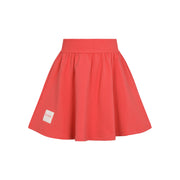Red skirt with a brand logo on a white background
