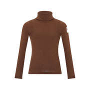 Brown turtleneck sweater on a white background