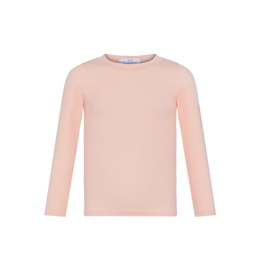 Pink long-sleeve top on a white background