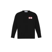 Black sweatshirt on white background.