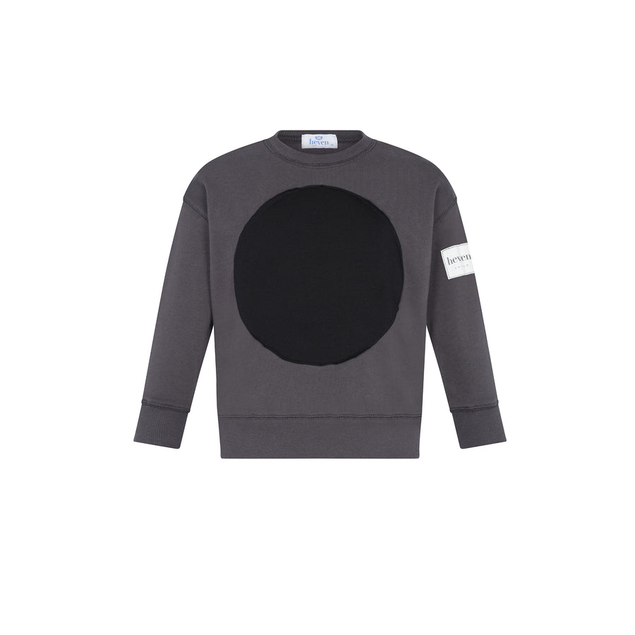 Grey sweatshirt on white background.