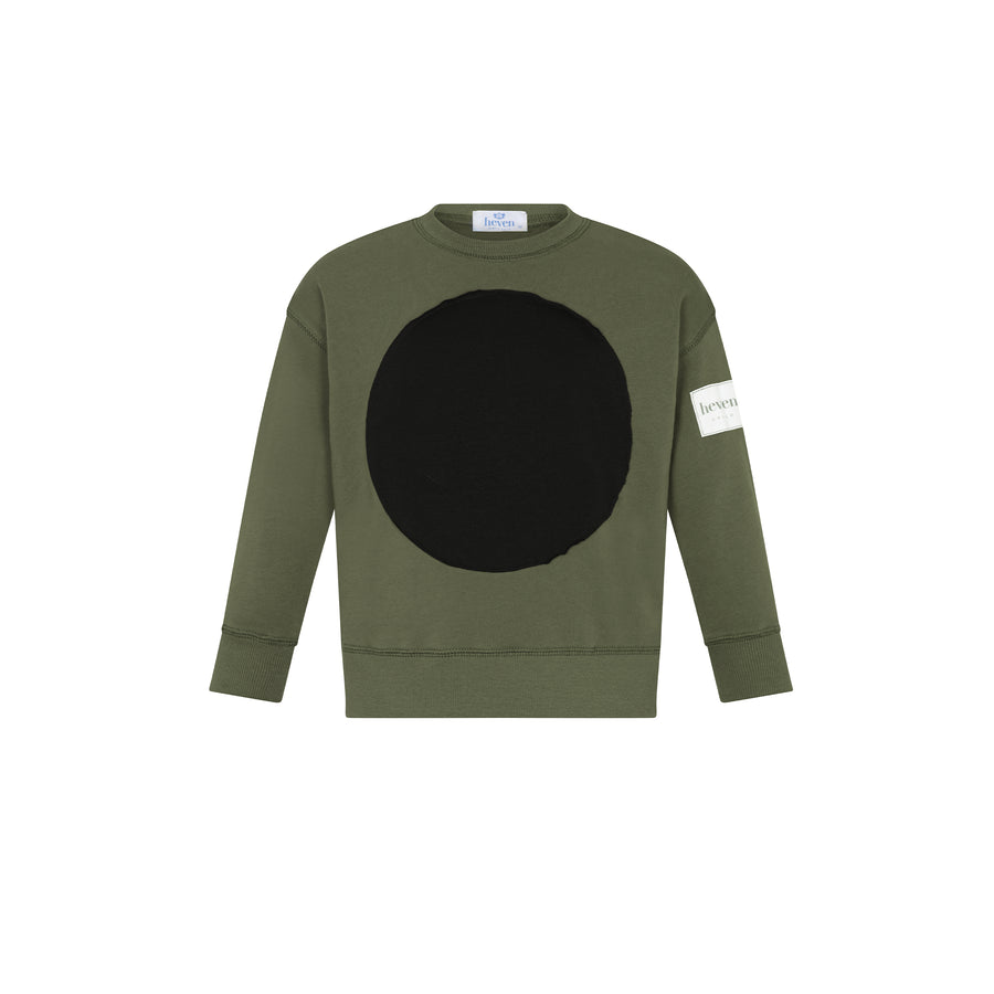 Green sweatshirt on white background.