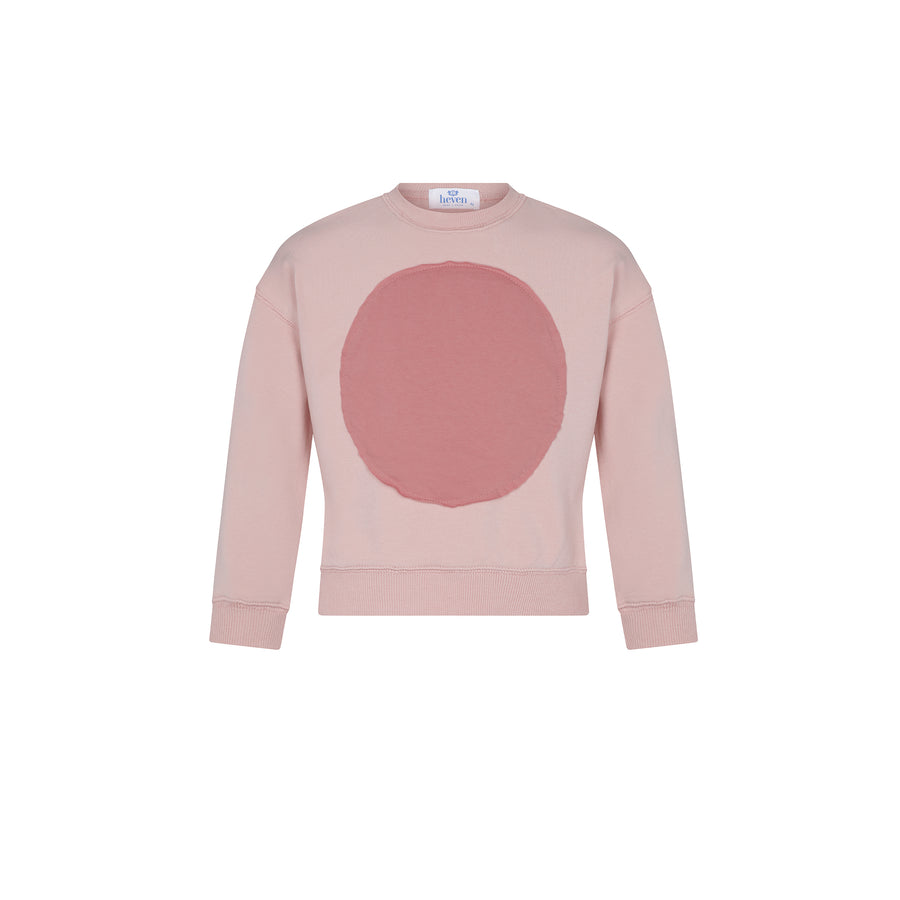 Pink sweatshirt on a white background.