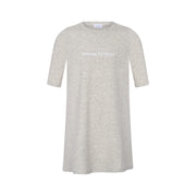Light grey knee length cotton 3/4 sleeve kids T-shirt dress