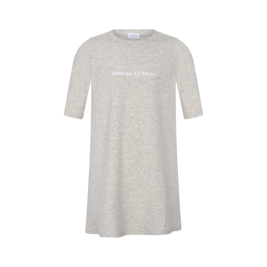 Light grey knee length cotton 3/4 sleeve kids T-shirt dress