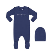 royal blue baby stretchy with matching hat