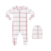 light pink and white baby/toddler footed sleeper