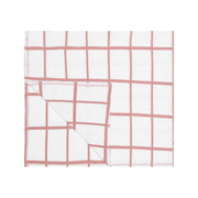 child size baby blanket - pink and white grid pattern