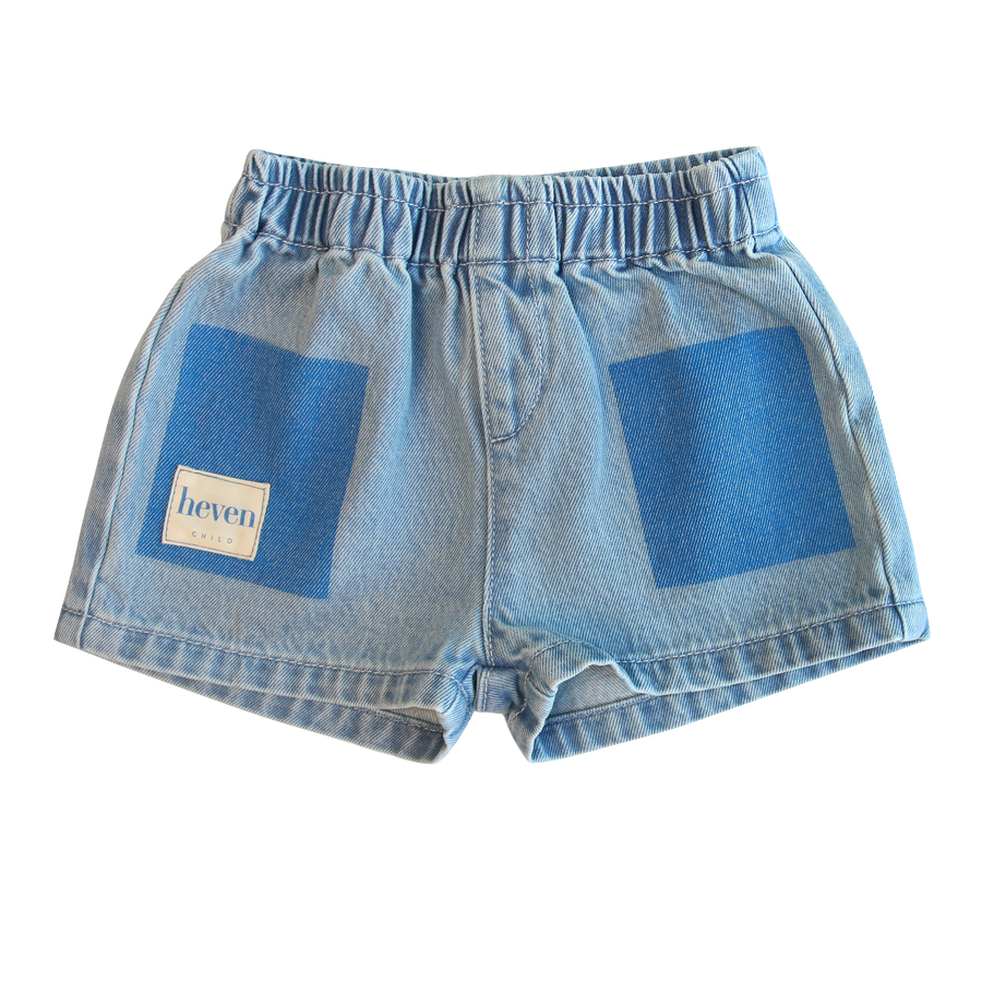 Pocket Print  Denim Shorts