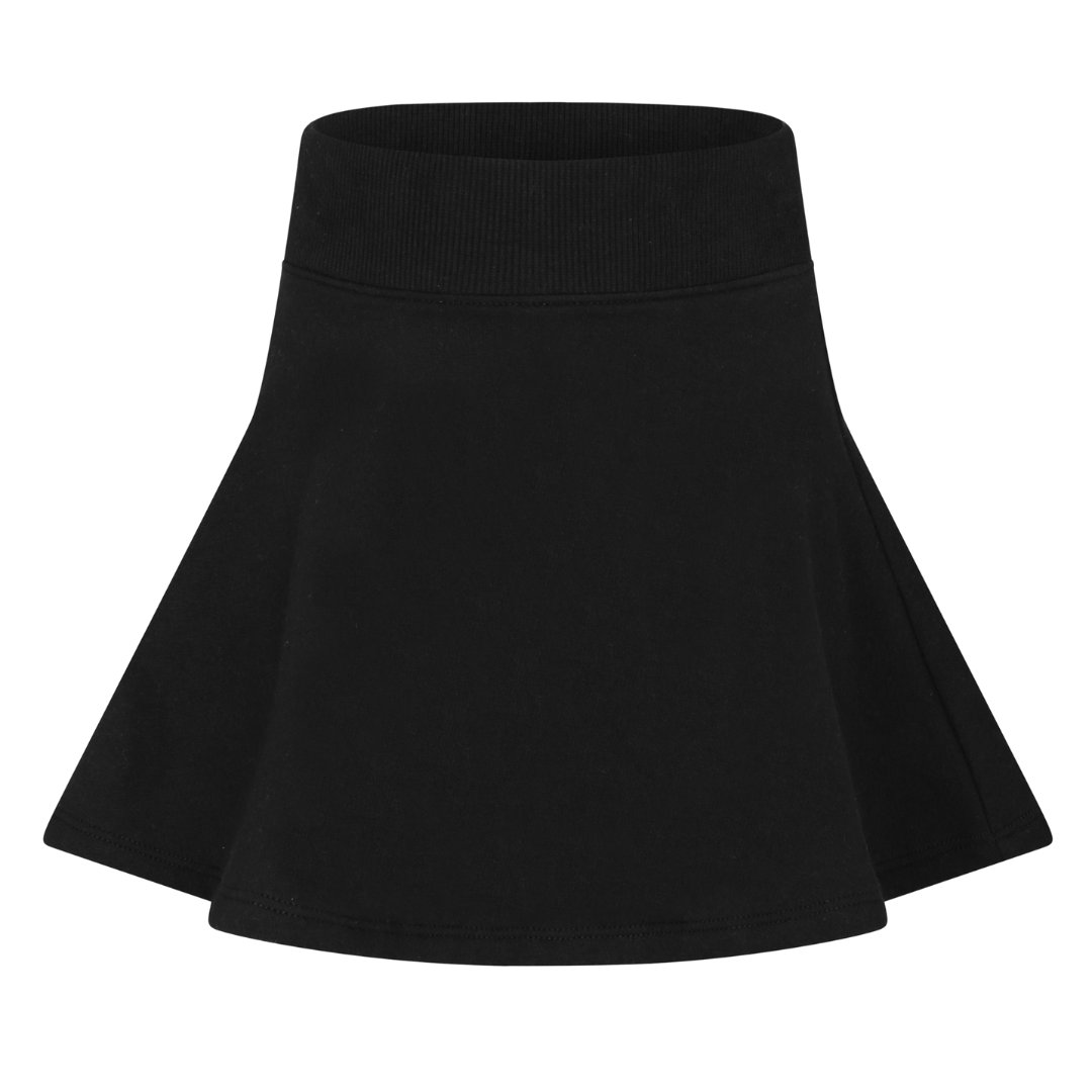 black circle knee length skirt for young girl